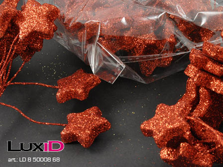 X-Mass star wired 68 rood 27mm x 9cm (72pcs)